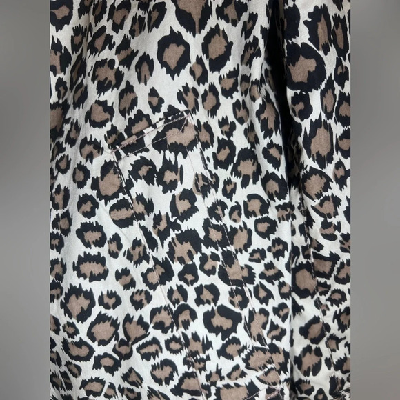 NWT Dennis Basso Animal Print Leopard Trench Coat Brown M - Picture 7 of 10
